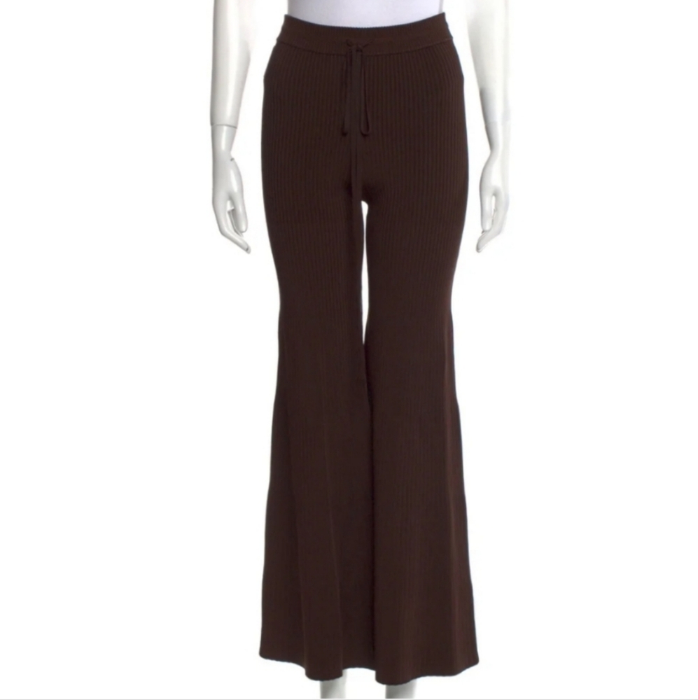 China Peter Do Brown Flared Ribbed Pants small - Picture 5 of 16